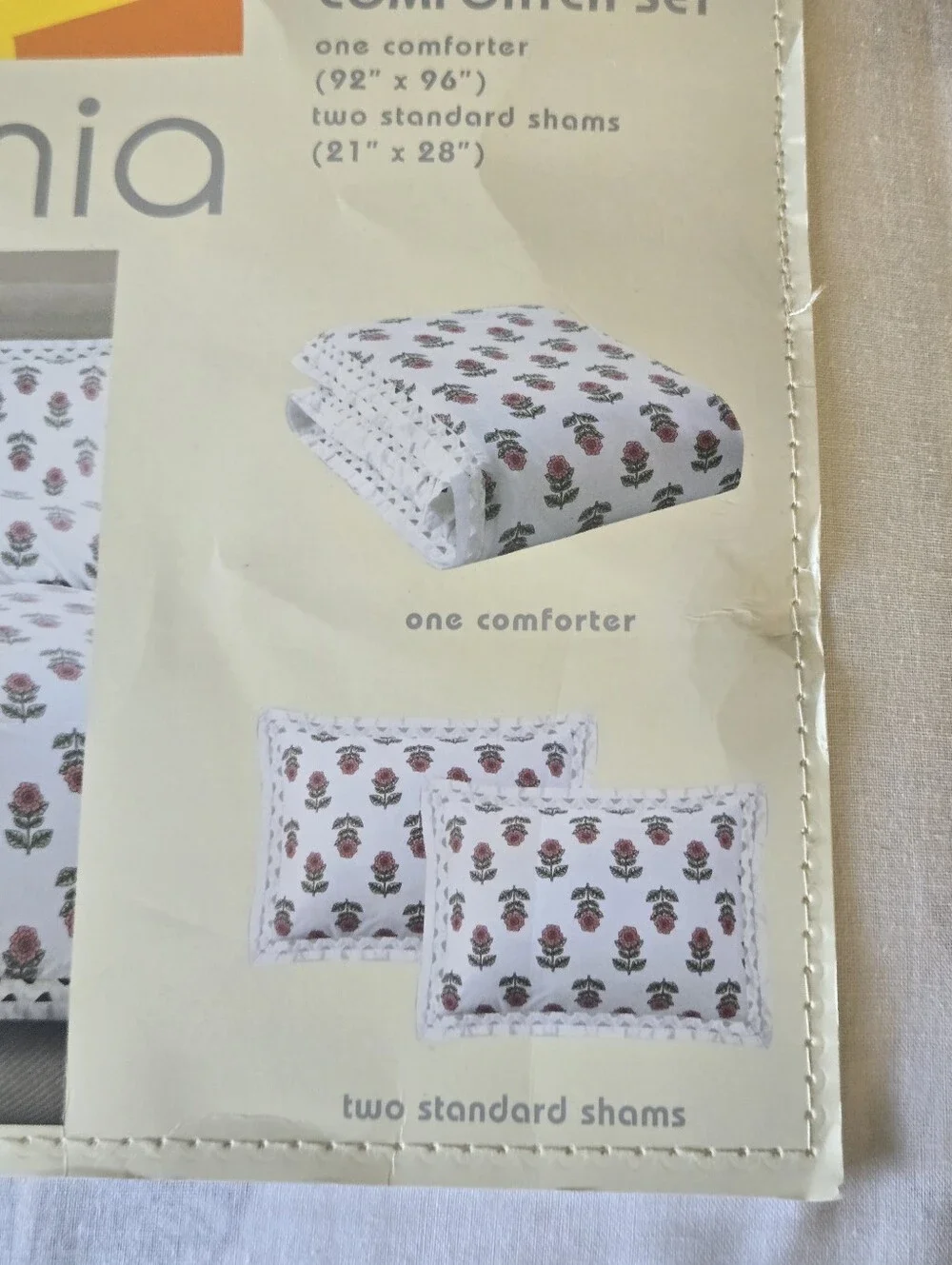 C&C California Floral Full/Queen Bedding Comforter Set 92”x96” 100% Cotton